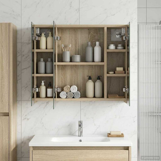 vidaXL Bathroom Mirror Cabinet Sonoma Oak 60 x 14.5 x 50 cm