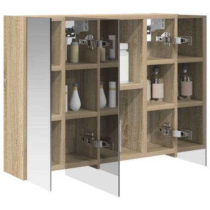 vidaXL Bathroom Mirror Cabinet Sonoma Oak 60 x 14.5 x 50 cm