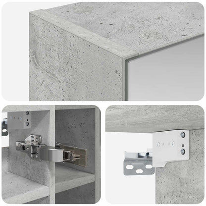 vidaXL Bathroom Mirror Cabinet Concrete Grey 60 x 14.5 x 50 cm