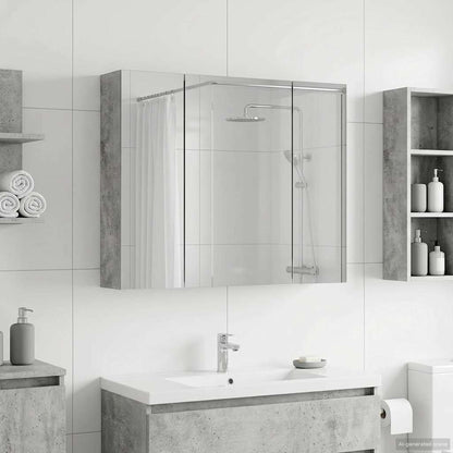 vidaXL Bathroom Mirror Cabinet Concrete Grey 60 x 14.5 x 50 cm