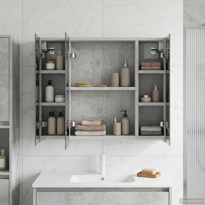 vidaXL Bathroom Mirror Cabinet Concrete Grey 60 x 14.5 x 50 cm