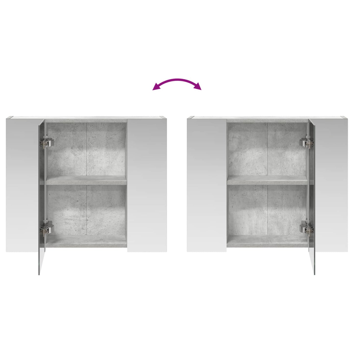 vidaXL Bathroom Mirror Cabinet Concrete Grey 60 x 14.5 x 50 cm
