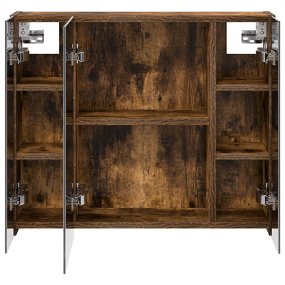 vidaXL Bathroom Mirror Cabinet Smoked Oak 60 x 14.5 x 50 cm