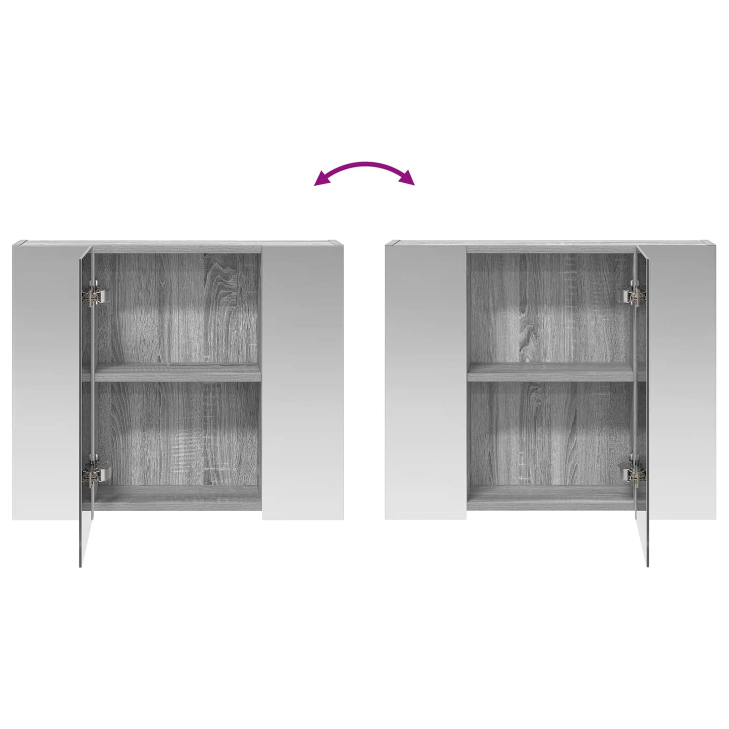 vidaXL Bathroom Mirror Cabinet Grey Sonoma 60 x 14.5 x 50 cm