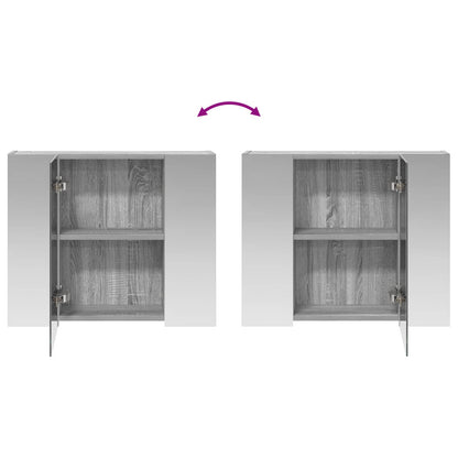 vidaXL Bathroom Mirror Cabinet Grey Sonoma 60 x 14.5 x 50 cm
