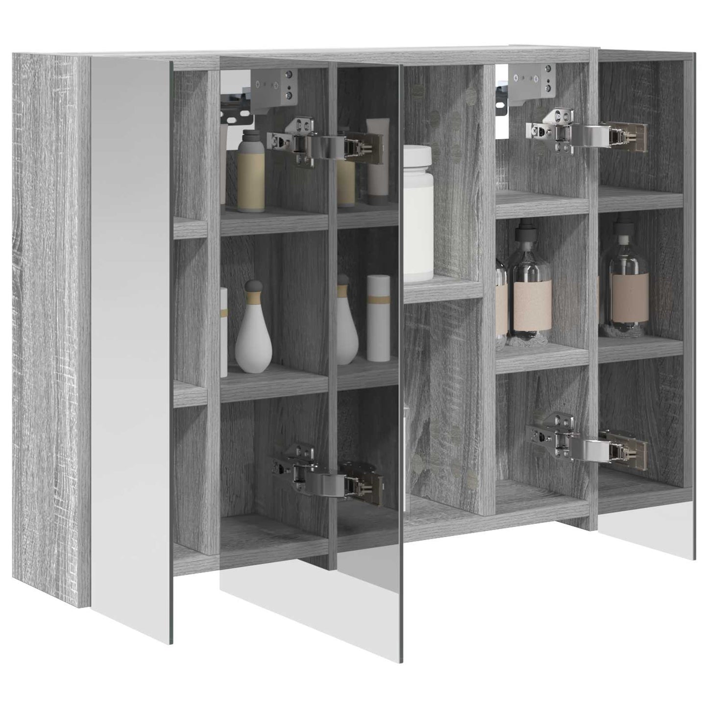 vidaXL Bathroom Mirror Cabinet Grey Sonoma 60 x 14.5 x 50 cm