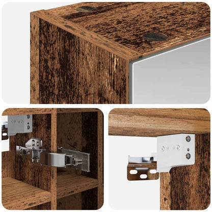 vidaXL Bathroom Mirror Cabinet Old Wood 60 x 14.5 x 50 cm