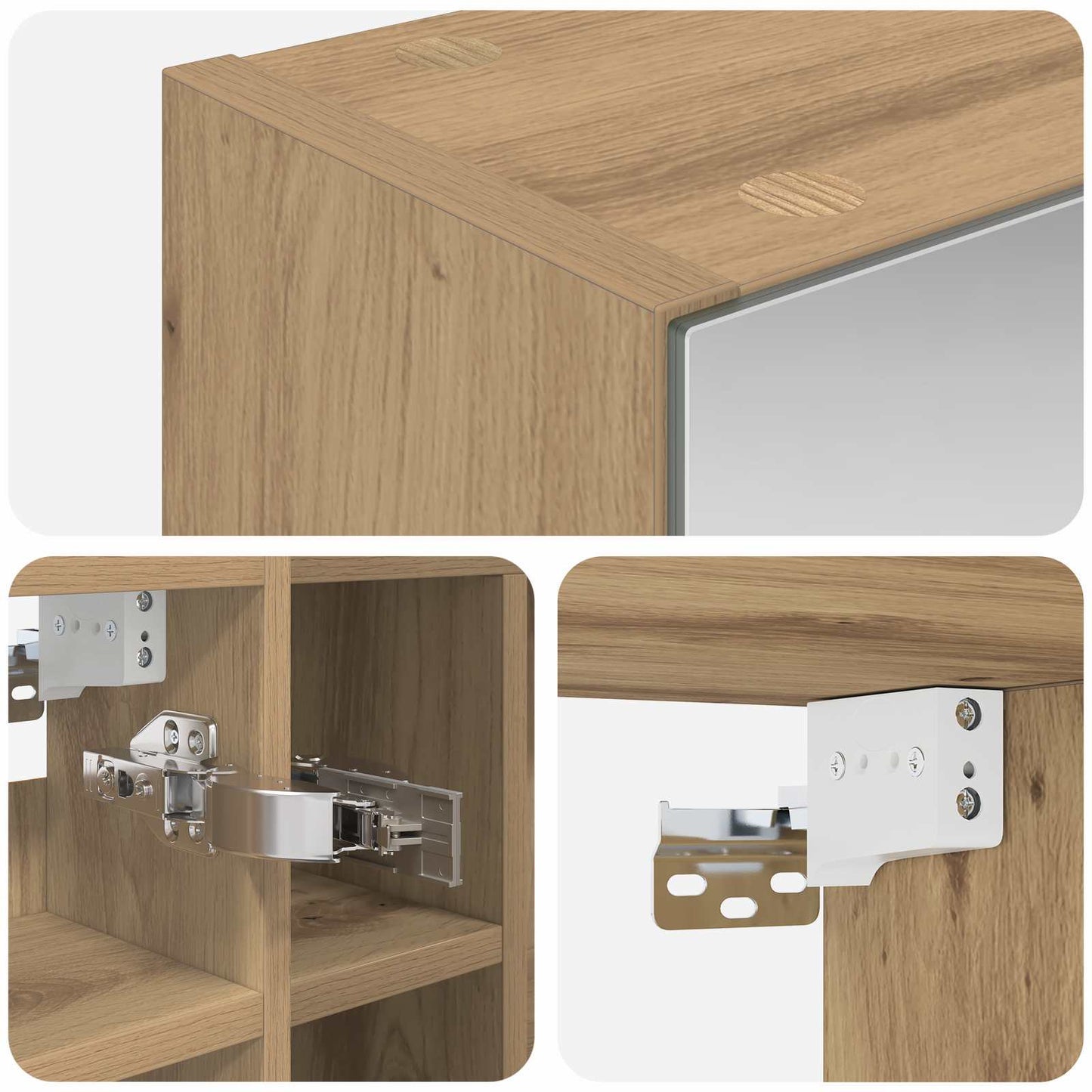 vidaXL Bathroom Mirror Cabinet Artisian Oak 60 x 14.5 x 50 cm