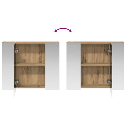 vidaXL Bathroom Mirror Cabinet Artisian Oak 60 x 14.5 x 50 cm