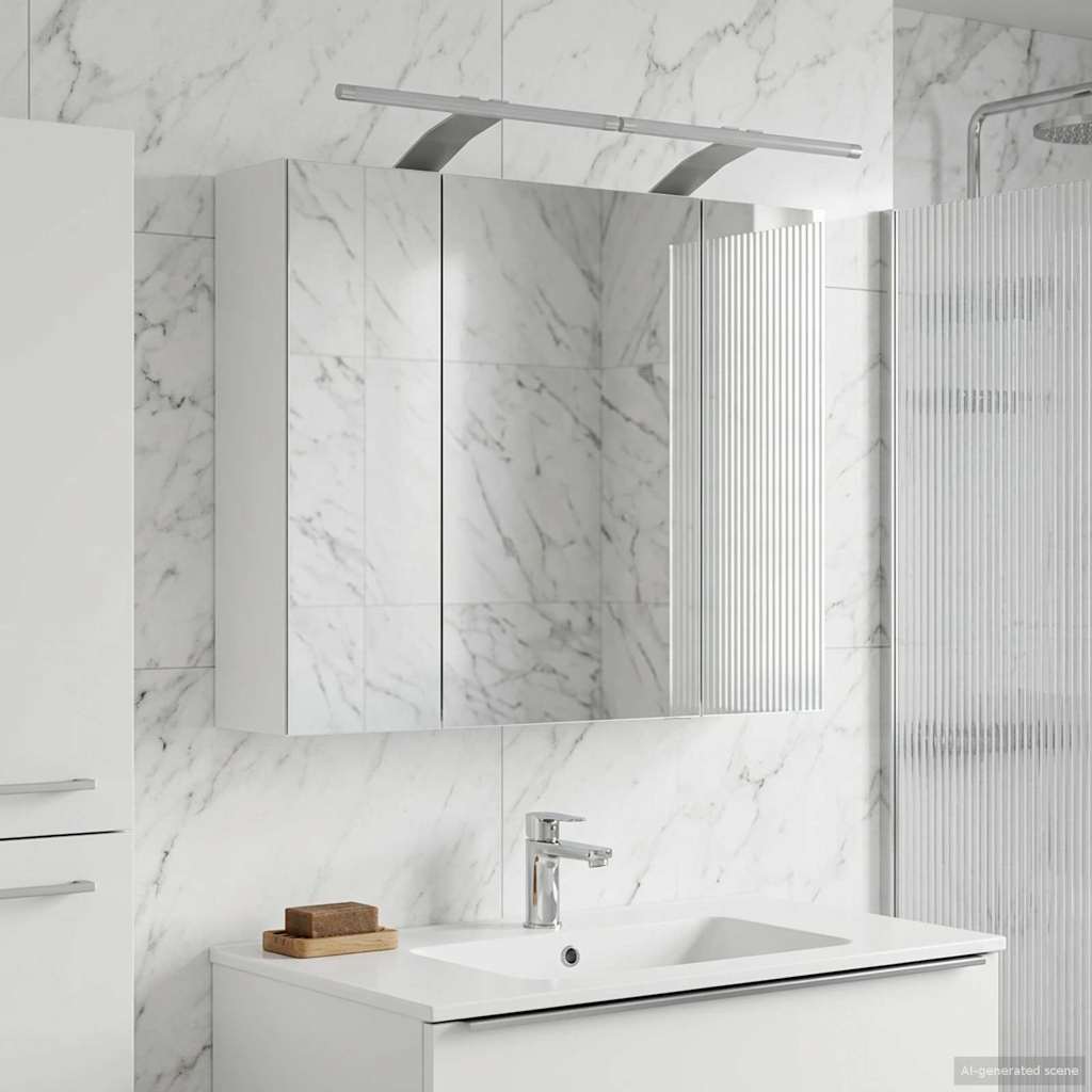vidaXL Bathroom Mirror Cabinet White 60 x 14.5 x 50 cm Engineered wood
