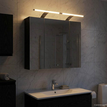 vidaXL Bathroom Mirror Cabinet Black Oak 60 x 14.5 x 50 cm
