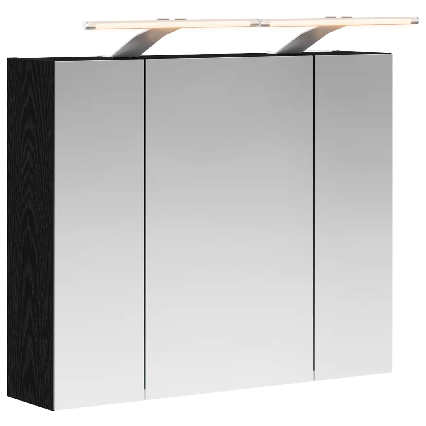 vidaXL Bathroom Mirror Cabinet Black Oak 60 x 14.5 x 50 cm