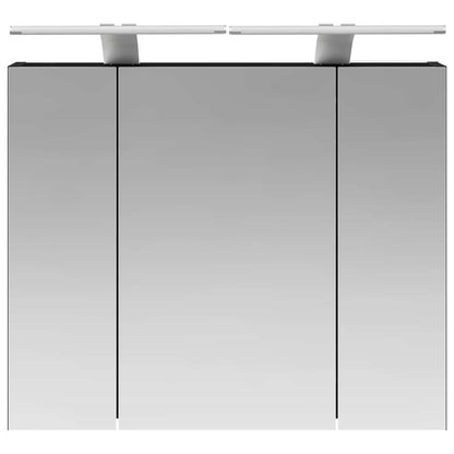 vidaXL Bathroom Mirror Cabinet Black Oak 60 x 14.5 x 50 cm