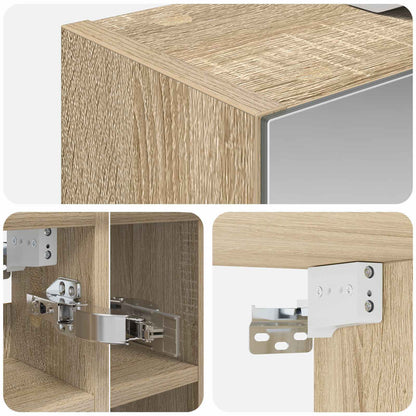 vidaXL Bathroom Mirror Cabinet Sonoma Oak 60 x 14.5 x 50 cm