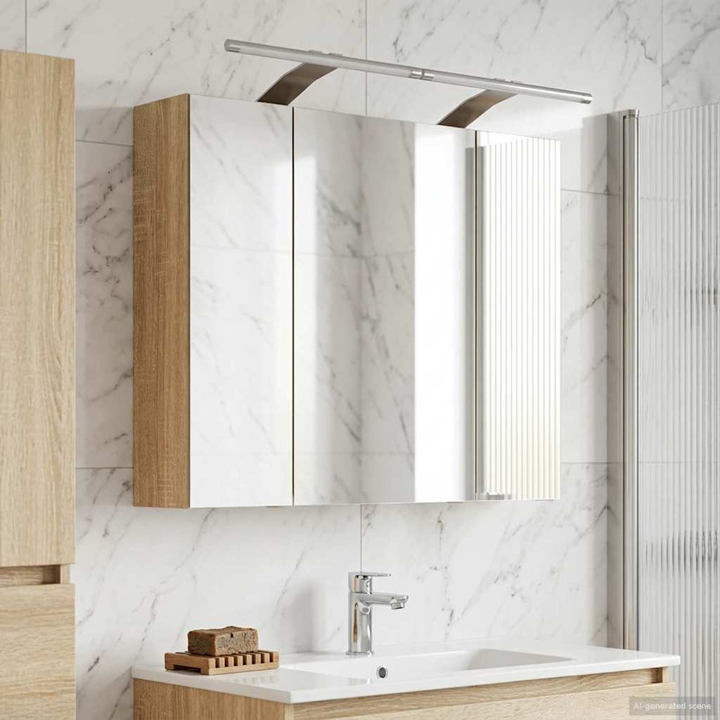 vidaXL Bathroom Mirror Cabinet Sonoma Oak 60 x 14.5 x 50 cm