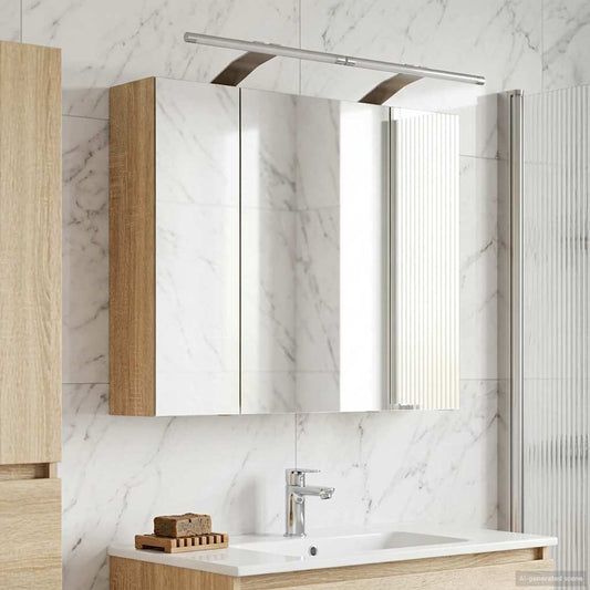vidaXL Bathroom Mirror Cabinet Sonoma Oak 60 x 14.5 x 50 cm