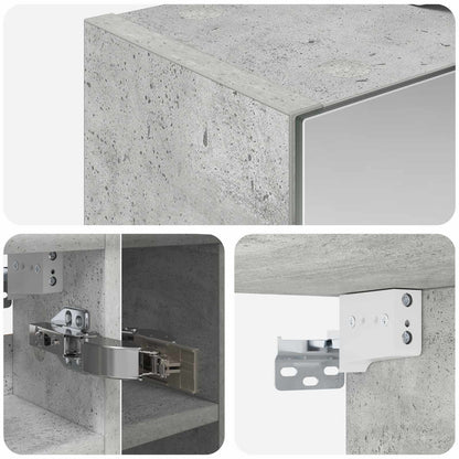 vidaXL Bathroom Mirror Cabinet Concrete Grey 60 x 14.5 x 50 cm
