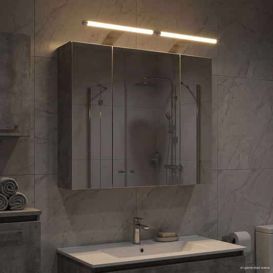 vidaXL Bathroom Mirror Cabinet Concrete Grey 60 x 14.5 x 50 cm