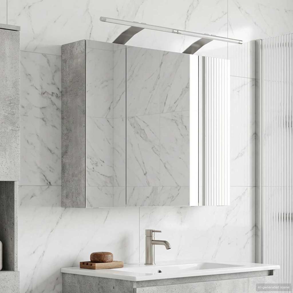 vidaXL Bathroom Mirror Cabinet Concrete Grey 60 x 14.5 x 50 cm