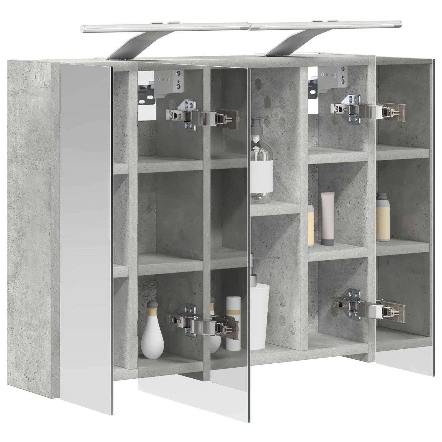 vidaXL Bathroom Mirror Cabinet Concrete Grey 60 x 14.5 x 50 cm