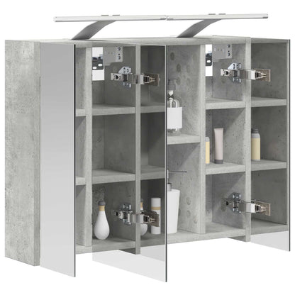 vidaXL Bathroom Mirror Cabinet Concrete Grey 60 x 14.5 x 50 cm