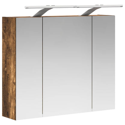 vidaXL Bathroom Mirror Cabinet Smoked Oak 60 x 14.5 x 50 cm