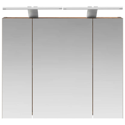 vidaXL Bathroom Mirror Cabinet Smoked Oak 60 x 14.5 x 50 cm