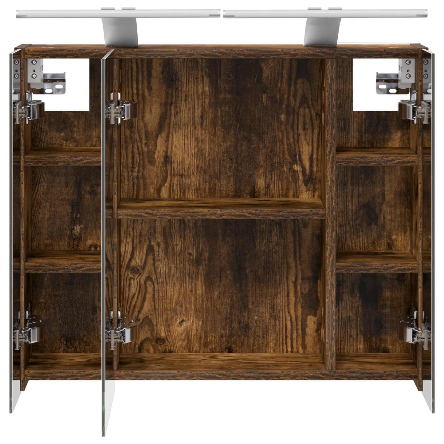 vidaXL Bathroom Mirror Cabinet Smoked Oak 60 x 14.5 x 50 cm