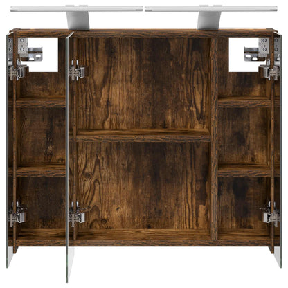 vidaXL Bathroom Mirror Cabinet Smoked Oak 60 x 14.5 x 50 cm