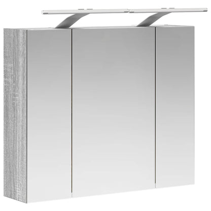 vidaXL Bathroom Mirror Cabinet Grey Sonoma 60 x 14.5 x 50 cm