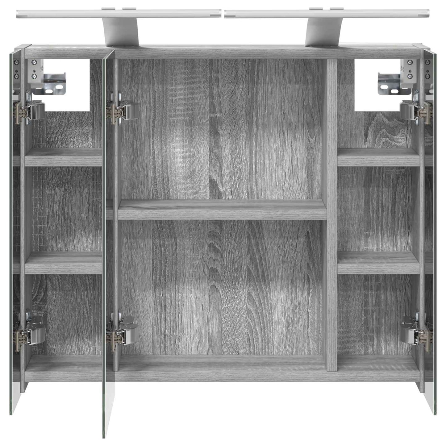 vidaXL Bathroom Mirror Cabinet Grey Sonoma 60 x 14.5 x 50 cm