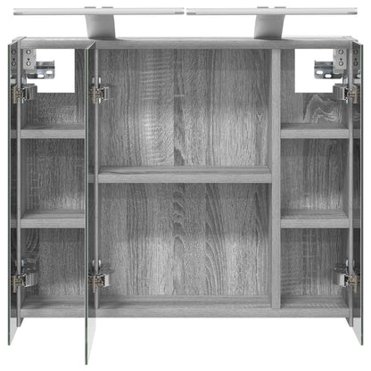 vidaXL Bathroom Mirror Cabinet Grey Sonoma 60 x 14.5 x 50 cm