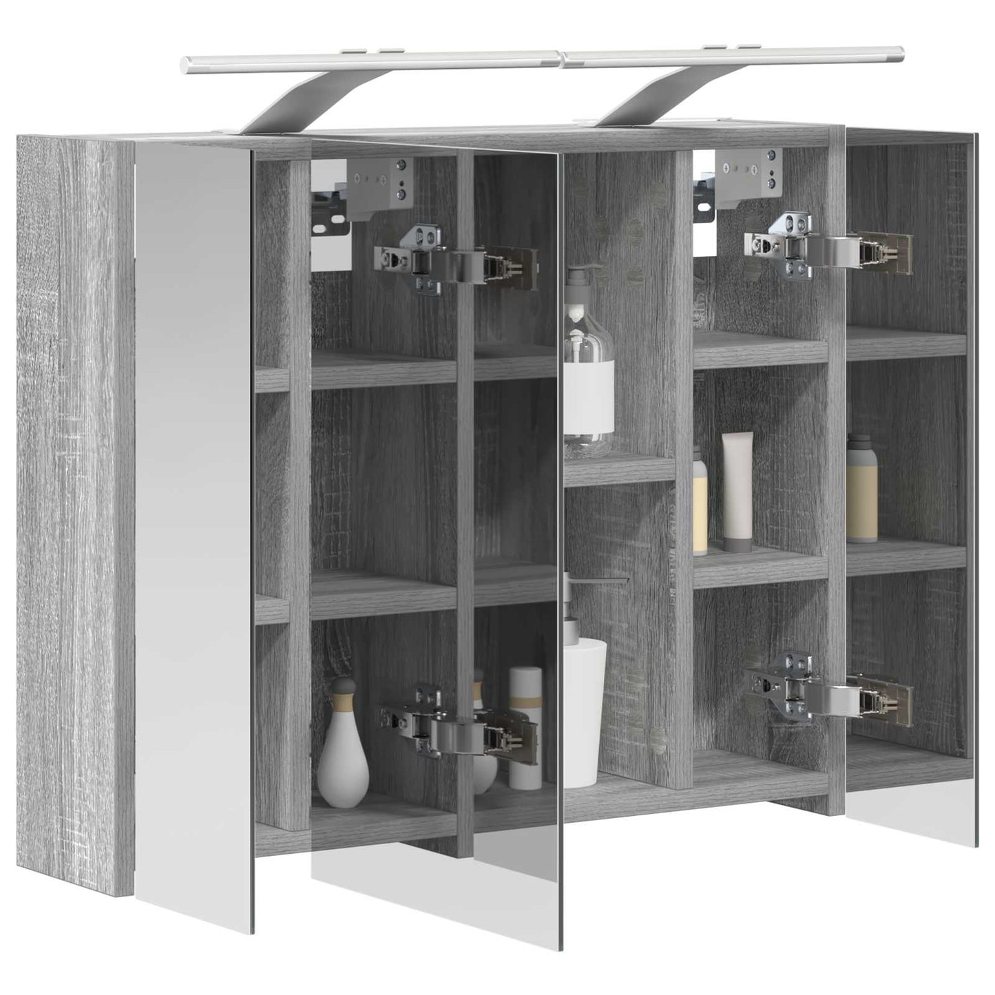 vidaXL Bathroom Mirror Cabinet Grey Sonoma 60 x 14.5 x 50 cm