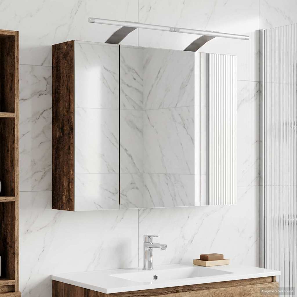 vidaXL Bathroom Mirror Cabinet Old Wood 60 x 14.5 x 50 cm