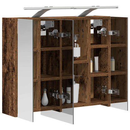 vidaXL Bathroom Mirror Cabinet Old Wood 60 x 14.5 x 50 cm