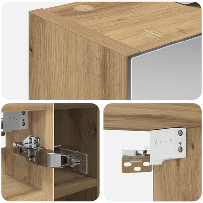vidaXL Bathroom Mirror Cabinet Artisian Oak 60 x 14.5 x 50 cm