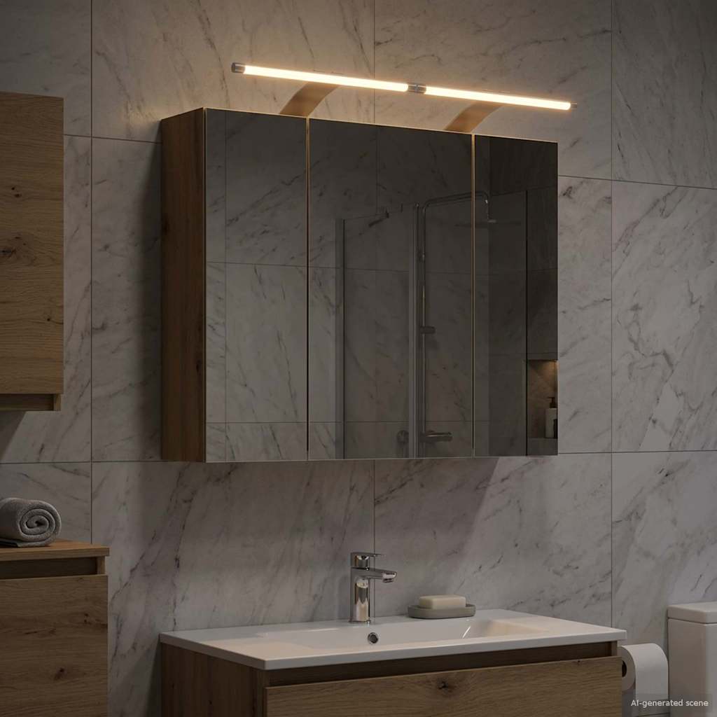 vidaXL Bathroom Mirror Cabinet Artisian Oak 60 x 14.5 x 50 cm