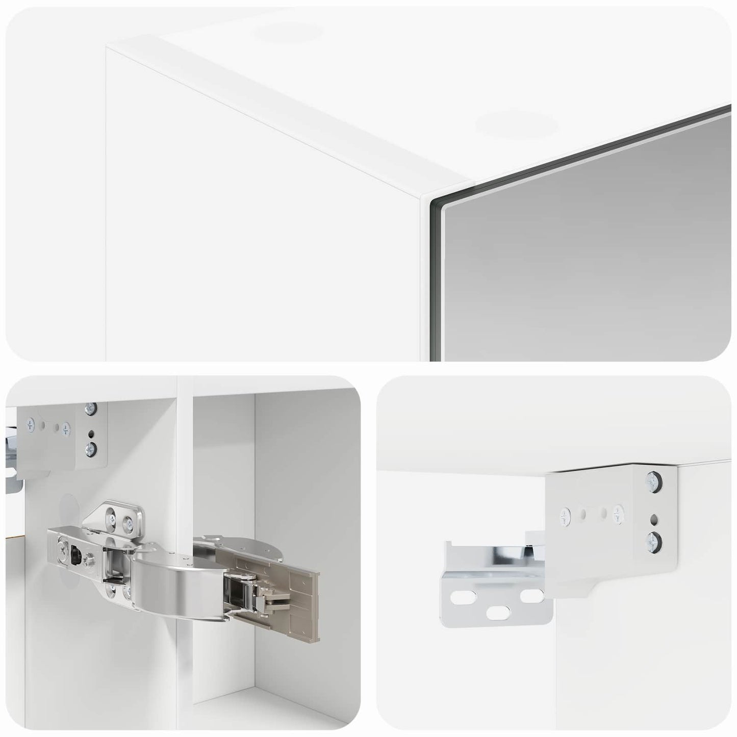 vidaXL Bathroom Mirror Cabinet White 70 x 14.5 x 70 cm Engineered wood