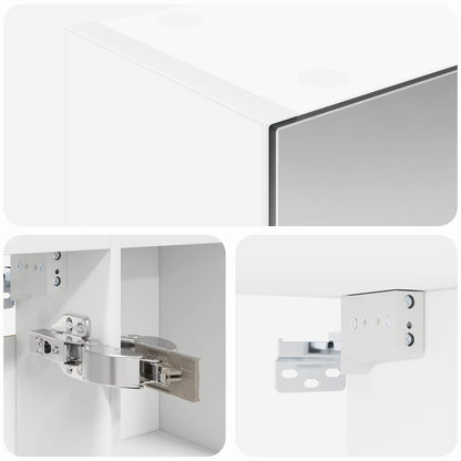 vidaXL Bathroom Mirror Cabinet White 70 x 14.5 x 70 cm Engineered wood