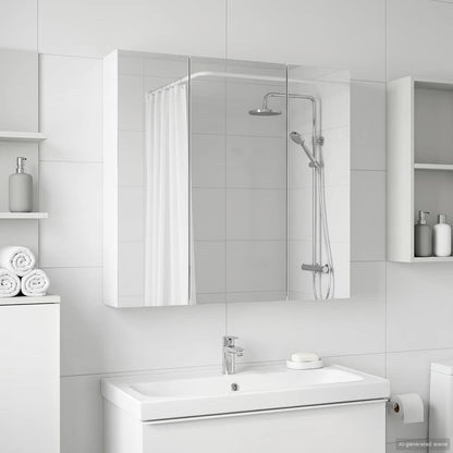 vidaXL Bathroom Mirror Cabinet White 70 x 14.5 x 70 cm Engineered wood