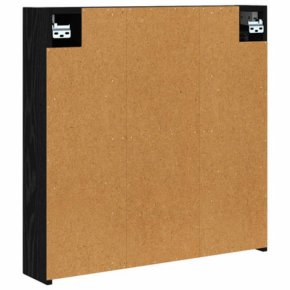 vidaXL Bathroom Mirror Cabinet Black Oak 70 x 14.5 x 70 cm