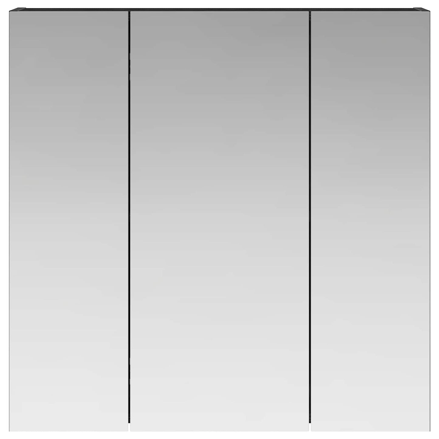 vidaXL Bathroom Mirror Cabinet Black Oak 70 x 14.5 x 70 cm