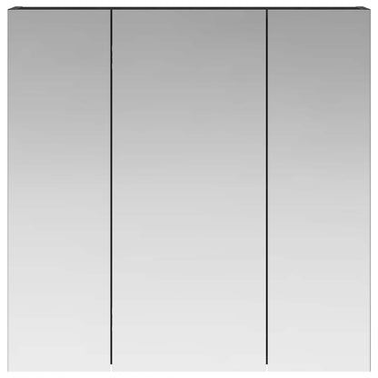vidaXL Bathroom Mirror Cabinet Black Oak 70 x 14.5 x 70 cm