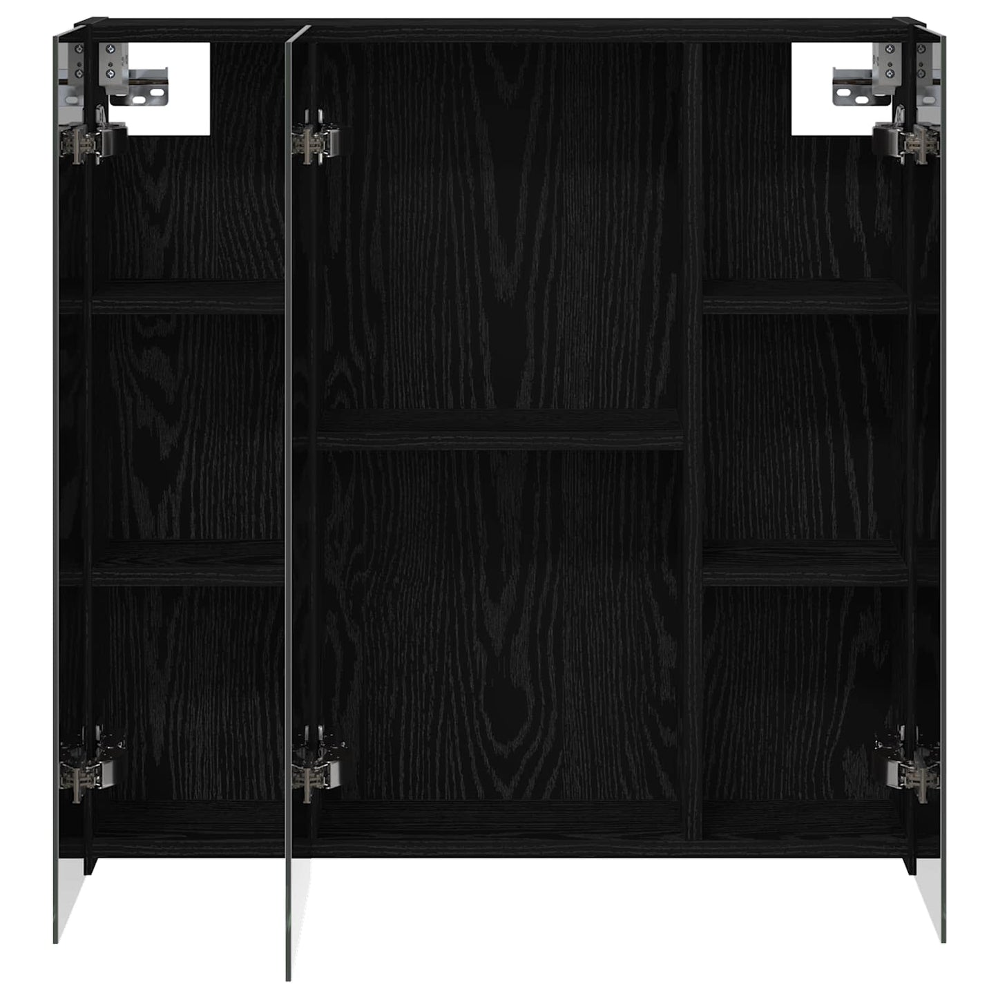 vidaXL Bathroom Mirror Cabinet Black Oak 70 x 14.5 x 70 cm
