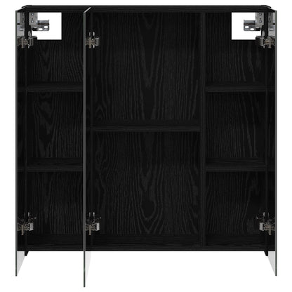 vidaXL Bathroom Mirror Cabinet Black Oak 70 x 14.5 x 70 cm