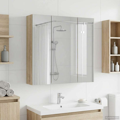 vidaXL Bathroom Mirror Cabinet Sonoma Oak 70 x 14.5 x 70 cm
