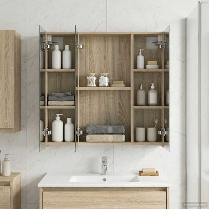 vidaXL Bathroom Mirror Cabinet Sonoma Oak 70 x 14.5 x 70 cm