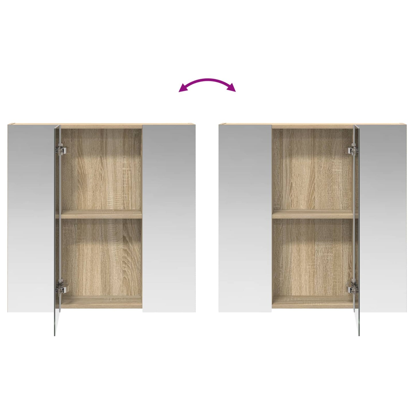 vidaXL Bathroom Mirror Cabinet Sonoma Oak 70 x 14.5 x 70 cm