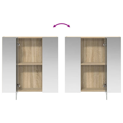 vidaXL Bathroom Mirror Cabinet Sonoma Oak 70 x 14.5 x 70 cm