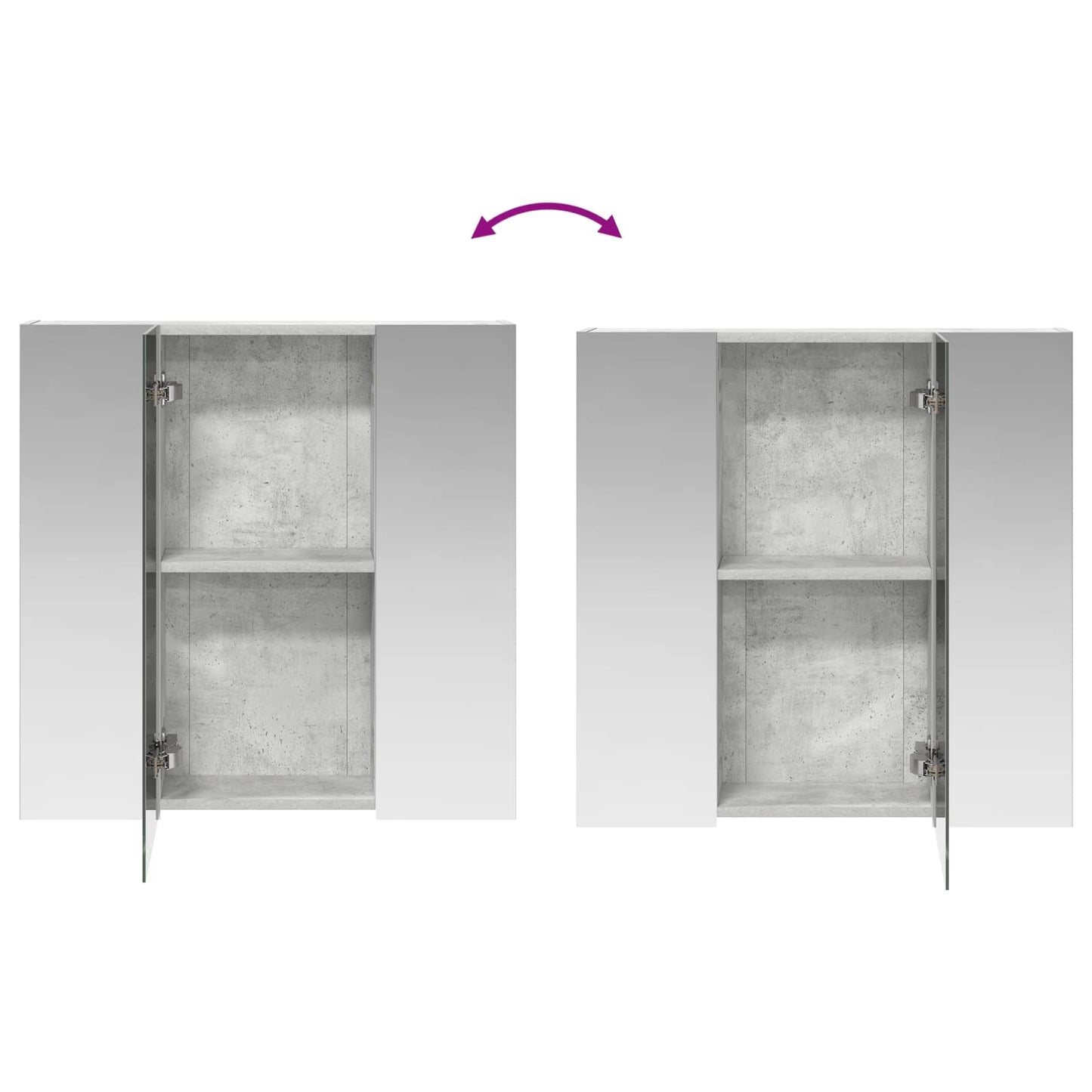 vidaXL Bathroom Mirror Cabinet Concrete Grey 70 x 14.5 x 70 cm
